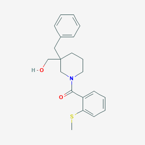 molecular formula C21H25NO2S B6119756 {3-benzyl-1-[2-(methylthio)benzoyl]-3-piperidinyl}methanol 