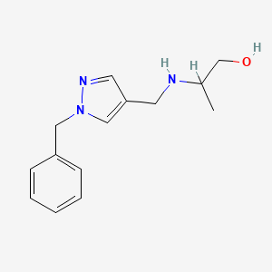 molecular formula C14H19N3O B6119766 2-{[(1-benzyl-1H-pyrazol-4-yl)methyl]amino}propan-1-ol 