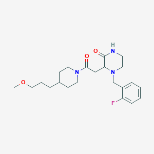 4-(2-fluorobenzyl)-3-{2-[4-(3-methoxypropyl)-1-piperidinyl]-2-oxoethyl}-2-piperazinone