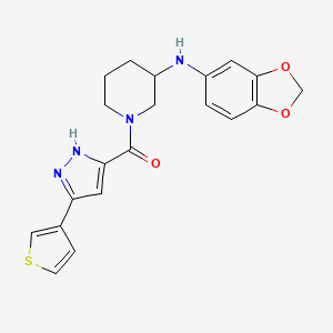 molecular formula C20H20N4O3S B6119769 N-1,3-benzodioxol-5-yl-1-{[3-(3-thienyl)-1H-pyrazol-5-yl]carbonyl}-3-piperidinamine 