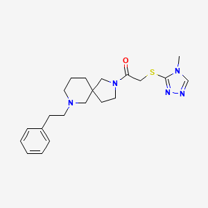 molecular formula C21H29N5OS B6119779 2-{[(4-methyl-4H-1,2,4-triazol-3-yl)thio]acetyl}-7-(2-phenylethyl)-2,7-diazaspiro[4.5]decane 