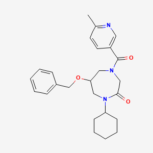 molecular formula C25H31N3O3 B6119787 6-(benzyloxy)-1-cyclohexyl-4-[(6-methyl-3-pyridinyl)carbonyl]-1,4-diazepan-2-one 
