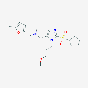 molecular formula C20H31N3O4S B6119794 1-[2-(cyclopentylsulfonyl)-1-(3-methoxypropyl)-1H-imidazol-5-yl]-N-methyl-N-[(5-methyl-2-furyl)methyl]methanamine 
