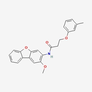 N-(2-methoxydibenzo[b,d]furan-3-yl)-3-(3-methylphenoxy)propanamide