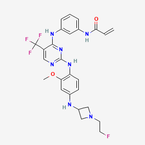 molecular formula C26H27F4N7O2 B611981 N-(3-((2-((4-((1-(2-氟乙基)氮杂环丁-3-基)氨基)-2-甲氧基苯基)氨基)-5-(三氟甲基)嘧啶-4-基)氨基)苯基)丙烯酰胺 CAS No. 1375465-09-0