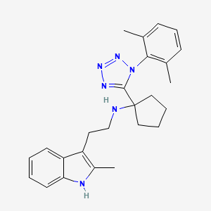 molecular formula C25H30N6 B6119832 1-[1-(2,6-dimethylphenyl)-1H-tetrazol-5-yl]-N-[2-(2-methyl-1H-indol-3-yl)ethyl]cyclopentanamine 