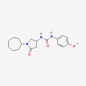 molecular formula C19H27N3O3 B6119837 N-(1-cycloheptyl-5-oxo-3-pyrrolidinyl)-N'-(4-methoxyphenyl)urea 