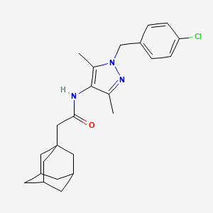molecular formula C24H30ClN3O B6119883 2-(1-adamantyl)-N-[1-(4-chlorobenzyl)-3,5-dimethyl-1H-pyrazol-4-yl]acetamide 
