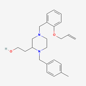 molecular formula C24H32N2O2 B6119900 2-[4-[2-(allyloxy)benzyl]-1-(4-methylbenzyl)-2-piperazinyl]ethanol 