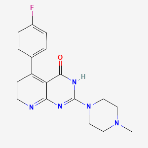 molecular formula C18H18FN5O B6119905 5-(4-fluorophenyl)-2-(4-methyl-1-piperazinyl)pyrido[2,3-d]pyrimidin-4(3H)-one 
