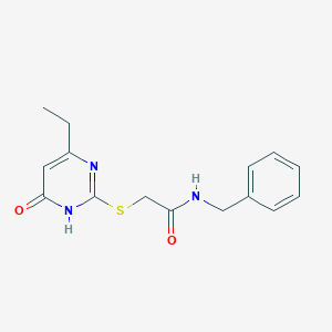 molecular formula C15H17N3O2S B6119919 N-benzyl-2-[(4-ethyl-6-oxo-1,6-dihydro-2-pyrimidinyl)thio]acetamide 
