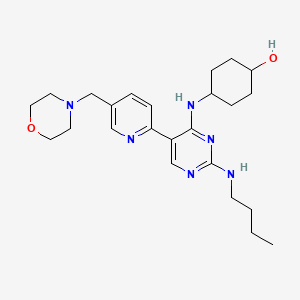 molecular formula C24H36N6O2 B611993 (1R,4r)-4-((2-(丁氨基)-5-(5-(吗啉基甲基)吡啶-2-基)嘧啶-4-基)氨基)环己醇 CAS No. 1493694-70-4