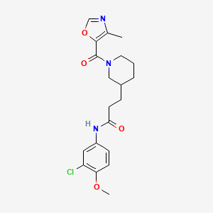 molecular formula C20H24ClN3O4 B6119935 N-(3-chloro-4-methoxyphenyl)-3-{1-[(4-methyl-1,3-oxazol-5-yl)carbonyl]-3-piperidinyl}propanamide 