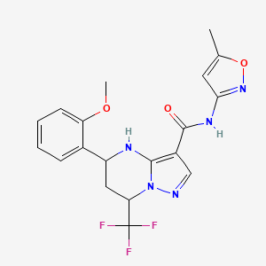 molecular formula C19H18F3N5O3 B6119938 5-(2-methoxyphenyl)-N-(5-methyl-3-isoxazolyl)-7-(trifluoromethyl)-4,5,6,7-tetrahydropyrazolo[1,5-a]pyrimidine-3-carboxamide 