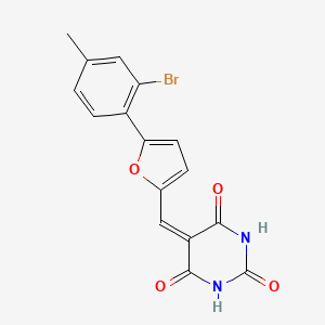 molecular formula C16H11BrN2O4 B6119940 5-{[5-(2-bromo-4-methylphenyl)-2-furyl]methylene}-2,4,6(1H,3H,5H)-pyrimidinetrione 