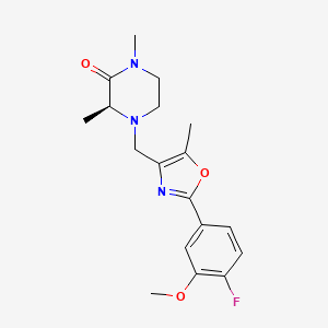molecular formula C18H22FN3O3 B6119944 (3S*)-4-{[2-(4-fluoro-3-methoxyphenyl)-5-methyl-1,3-oxazol-4-yl]methyl}-1,3-dimethyl-2-piperazinone 