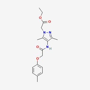 molecular formula C18H23N3O4 B6119953 ethyl (3,5-dimethyl-4-{[(4-methylphenoxy)acetyl]amino}-1H-pyrazol-1-yl)acetate 