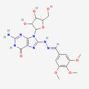 molecular formula C20H25N7O8 B6119954 3,4,5-trimethoxybenzaldehyde {2-amino-9-[3,4-dihydroxy-5-(hydroxymethyl)tetrahydro-2-furanyl]-6-oxo-6,9-dihydro-1H-purin-8-yl}hydrazone 