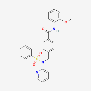 molecular formula C26H23N3O4S B6119956 N-(2-methoxyphenyl)-4-{[(phenylsulfonyl)(2-pyridinyl)amino]methyl}benzamide 