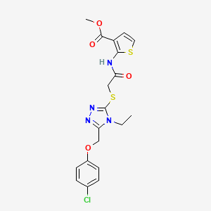 molecular formula C19H19ClN4O4S2 B6119964 methyl 2-{[({5-[(4-chlorophenoxy)methyl]-4-ethyl-4H-1,2,4-triazol-3-yl}thio)acetyl]amino}-3-thiophenecarboxylate 