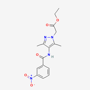 molecular formula C16H18N4O5 B6119966 ethyl {3,5-dimethyl-4-[(3-nitrobenzoyl)amino]-1H-pyrazol-1-yl}acetate CAS No. 955965-09-0