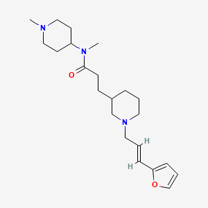 molecular formula C22H35N3O2 B6119981 3-{1-[(2E)-3-(2-furyl)-2-propen-1-yl]-3-piperidinyl}-N-methyl-N-(1-methyl-4-piperidinyl)propanamide 