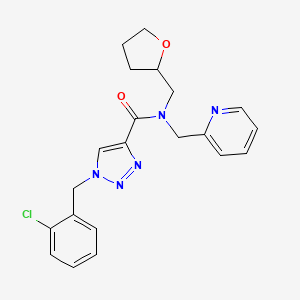 molecular formula C21H22ClN5O2 B6120008 1-(2-chlorobenzyl)-N-(2-pyridinylmethyl)-N-(tetrahydro-2-furanylmethyl)-1H-1,2,3-triazole-4-carboxamide 