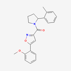 molecular formula C22H22N2O3 B6120014 5-(2-methoxyphenyl)-3-{[2-(2-methylphenyl)-1-pyrrolidinyl]carbonyl}isoxazole 