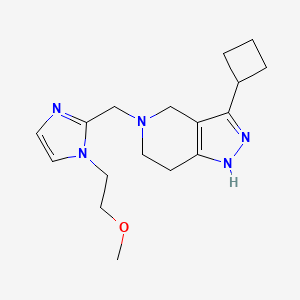 molecular formula C17H25N5O B6120022 3-cyclobutyl-5-{[1-(2-methoxyethyl)-1H-imidazol-2-yl]methyl}-4,5,6,7-tetrahydro-1H-pyrazolo[4,3-c]pyridine 