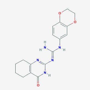 molecular formula C17H19N5O3 B6120029 N-(2,3-dihydro-1,4-benzodioxin-6-yl)-N'-(4-oxo-1,4,5,6,7,8-hexahydro-2-quinazolinyl)guanidine 