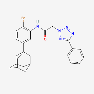molecular formula C25H26BrN5O B6120036 N-[5-(1-adamantyl)-2-bromophenyl]-2-(5-phenyl-2H-tetrazol-2-yl)acetamide 