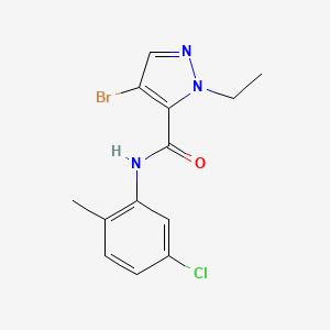 molecular formula C13H13BrClN3O B6120037 4-bromo-N-(5-chloro-2-methylphenyl)-1-ethyl-1H-pyrazole-5-carboxamide 