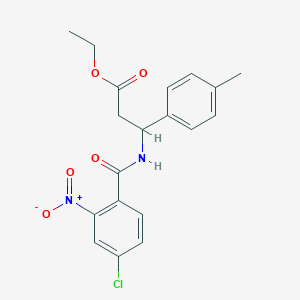 molecular formula C19H19ClN2O5 B6120052 ethyl 3-[(4-chloro-2-nitrobenzoyl)amino]-3-(4-methylphenyl)propanoate 