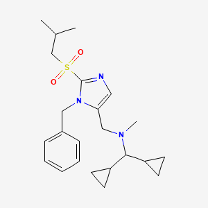 molecular formula C23H33N3O2S B6120058 N-{[1-benzyl-2-(isobutylsulfonyl)-1H-imidazol-5-yl]methyl}-1,1-dicyclopropyl-N-methylmethanamine 