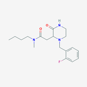 molecular formula C18H26FN3O2 B6120063 N-butyl-2-[1-(2-fluorobenzyl)-3-oxo-2-piperazinyl]-N-methylacetamide 