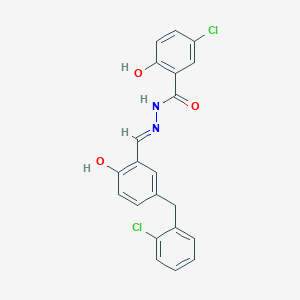 molecular formula C21H16Cl2N2O3 B6120088 5-chloro-N'-[5-(2-chlorobenzyl)-2-hydroxybenzylidene]-2-hydroxybenzohydrazide 