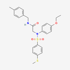 molecular formula C25H28N2O4S2 B6120104 N~2~-(4-ethoxyphenyl)-N~1~-(4-methylbenzyl)-N~2~-{[4-(methylthio)phenyl]sulfonyl}glycinamide 