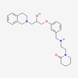 molecular formula C26H35N3O3 B6120108 1-[2-({3-[3-(3,4-dihydro-2(1H)-isoquinolinyl)-2-hydroxypropoxy]benzyl}amino)ethyl]-2-piperidinone 