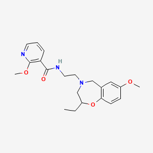 molecular formula C21H27N3O4 B6120117 N-[2-(2-ethyl-7-methoxy-2,3-dihydro-1,4-benzoxazepin-4(5H)-yl)ethyl]-2-methoxynicotinamide 