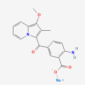 molecular formula C18H16N2O4 B612013 2-氨基-5-[(1-甲氧基-2-甲基吲哚并嗪-3-基)羰基]苯甲酸钠 CAS No. 848318-25-2