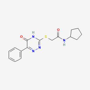 molecular formula C16H18N4O2S B6120140 N-cyclopentyl-2-[(5-oxo-6-phenyl-4,5-dihydro-1,2,4-triazin-3-yl)thio]acetamide 