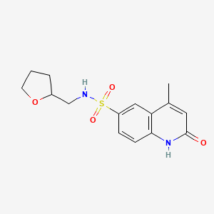 molecular formula C15H18N2O4S B6120141 4-methyl-2-oxo-N-(tetrahydro-2-furanylmethyl)-1,2-dihydro-6-quinolinesulfonamide 