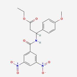 molecular formula C19H19N3O8 B6120164 ethyl 3-[(3,5-dinitrobenzoyl)amino]-3-(4-methoxyphenyl)propanoate 