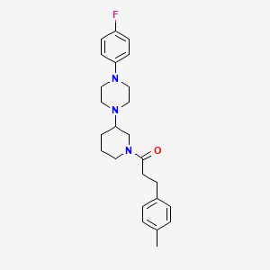 molecular formula C25H32FN3O B6120174 1-(4-fluorophenyl)-4-{1-[3-(4-methylphenyl)propanoyl]-3-piperidinyl}piperazine 