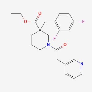 ethyl 3-(2,4-difluorobenzyl)-1-(3-pyridinylacetyl)-3-piperidinecarboxylate