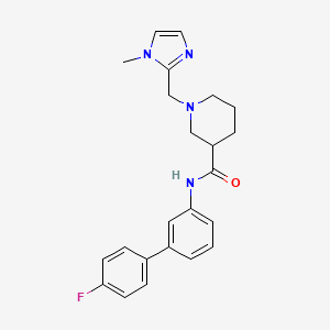 molecular formula C23H25FN4O B6120200 N-(4'-fluoro-3-biphenylyl)-1-[(1-methyl-1H-imidazol-2-yl)methyl]-3-piperidinecarboxamide 