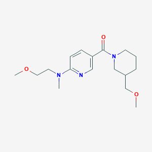 molecular formula C17H27N3O3 B6120221 N-(2-methoxyethyl)-5-{[3-(methoxymethyl)-1-piperidinyl]carbonyl}-N-methyl-2-pyridinamine 