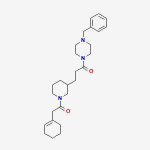 molecular formula C27H39N3O2 B6120231 1-benzyl-4-{3-[1-(1-cyclohexen-1-ylacetyl)-3-piperidinyl]propanoyl}piperazine 