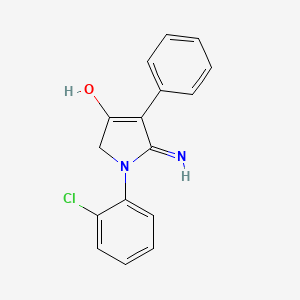 molecular formula C16H13ClN2O B6120243 5-amino-1-(2-chlorophenyl)-4-phenyl-1,2-dihydro-3H-pyrrol-3-one 