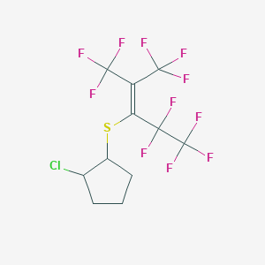 molecular formula C11H8ClF11S B6120244 1-chloro-2-{[3,3,3-trifluoro-1-(pentafluoroethyl)-2-(trifluoromethyl)-1-propen-1-yl]thio}cyclopentane 